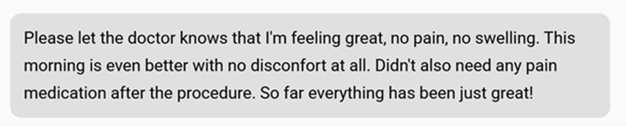 patient feedback after implant surgery